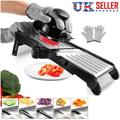Adjustable Mandoline Slicer Upgraded Professional Vegetable Slicer For Food UK • £19.99