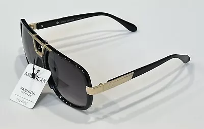 Gold Frame Metal Gradient Lens Elegant Reggaeton Mens Model Sun Glasses - (4) • $10.99