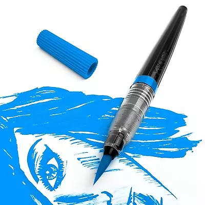 Pentel Colour Brush Pen - Refillable Calligraphy Manga - Sky Blue • £5.99