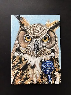 Owl And Tootsie Roll Pop Painting - Canvas Panel • $60