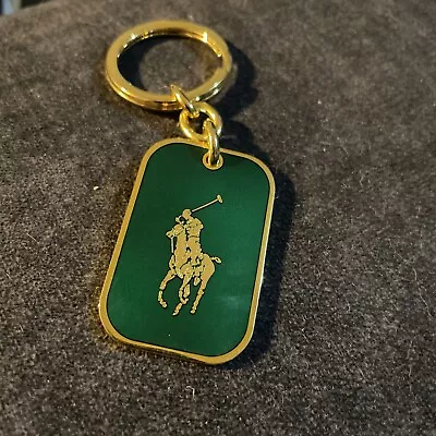 Gold And Green Polo By Ralph Lauren Vintage Keychain Fob Purse Charm • $22