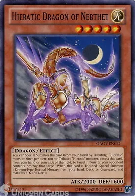 GAOV-EN021 Hieratic Dragon Of Nebthet Common UNL Edition Mint YuGiOh Card • £0.99