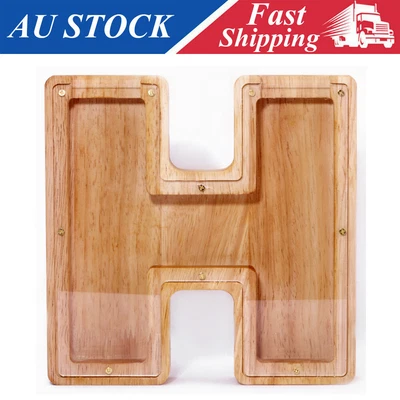 English Alphabet Piggy Bank 26-letter Personalized Wooden Coin Money Saving Box • $27.21