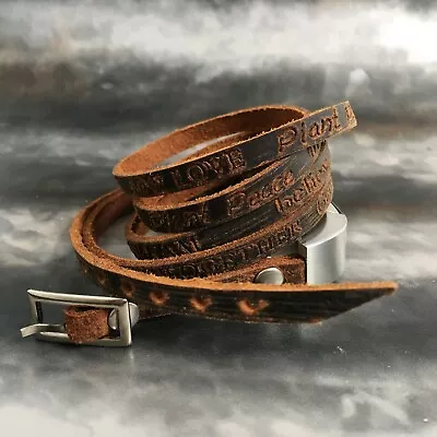 $70.44 • Buy Handmade Fitbit Charge 3 Alta Versa Band Multi Wrap Leather Strap Bracelet Women