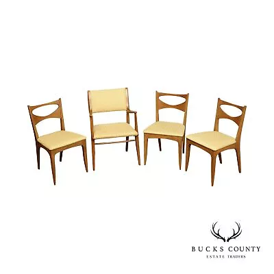 John Van Koert For Drexel Profile Mid Century Modern Set Four Dining Chairs • $1095