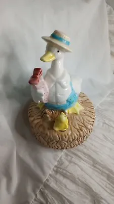 Vintage Beatrix Potter Drake Puddle Duck Schmid Music Box Turning Working Well • $25