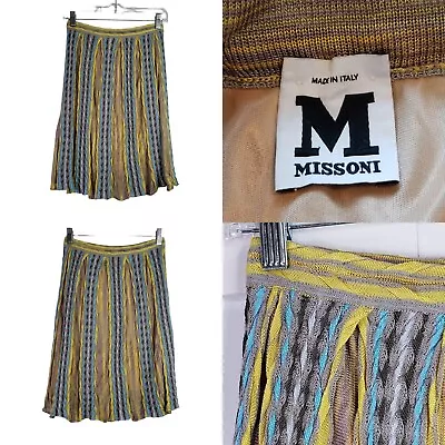 M Missoni Skirt A-Line Pull On Stretch Multi Colored Knee Length Size 38 / US 2 • $129.99