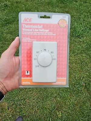 $15 • Buy Ace Hardware Heating Single-Pole Manual Line Voltage Thermostat *NEW IN BOX*
