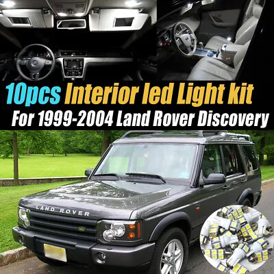 10Pc Super White Car Interior LED Light Kit For 1999-2004 Land Rover Discovery • $18.36