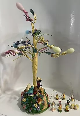 Vintage 13  Easter Tree With Light Bulbs & 11 Ornaments-See Description • $22.99