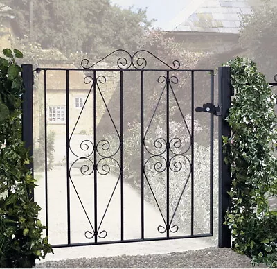 Stira Scroll Metal Garden Gates Fits 762mm To 1220mm GAP X 914mm H Wrought Iron • £118.80