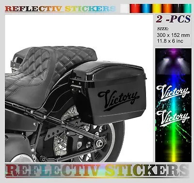 Reflective Victory Motorcycles Gas Tank Stickers / Decals For Saddlebags Cases • $24