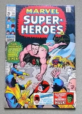 Marvel Super-Heroes #25 (Marvel 1970) X-Men; Hulk; Daredevil; VG- • $12