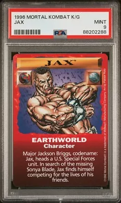 PSA 9 Jax Mortal Kombat Kard Game Red Border Top Pop Pop 1 • $188.43