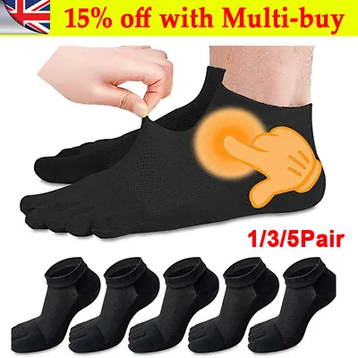 £11.49 • Buy 1/3/5Pair Mens Five Finger Toe Socks Sports Casual Breathable UK