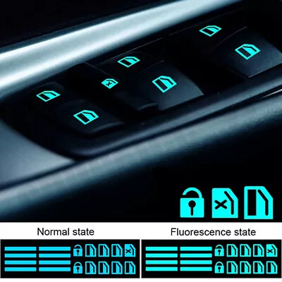 Blue Luminous Sticker Car Door Window Switch Sticker Night Safety Accessories • $7.51