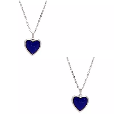 Heart Pendant Necklace Necklace 2 Count Mood Pendant Charm Necklace • $8.35