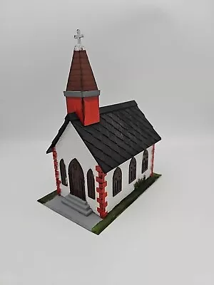 Hand Built Painted HO Model Railroad Train Building   -  Church • $12.97