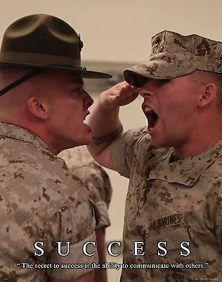 US Military Motivational Poster Print Marines Drill Instructor Sniper Success • $9.95