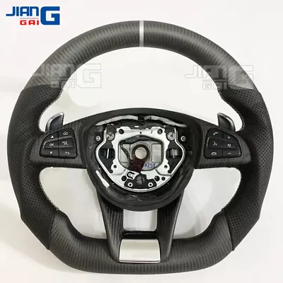 Matte Carbon Fiber Steering Wheel For 2016-2020 Mercedes-Benz AMG C63 SLC W205 • $899