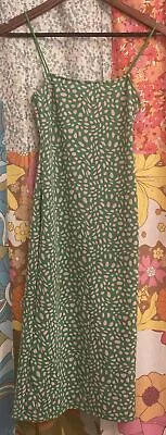 Zara Sundress Size Small Green And Pink Bodycon • $10