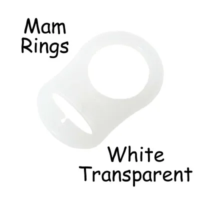 1 MAM Ring Button Style Dummy Pacifier Clip Adapter - White Transparent Silicone • $1.35