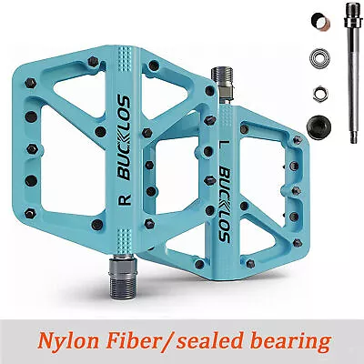 Non-slip BMX Mountain Bike Pedal Flat/Platform Pedals Widen 9/16  Bearing Enduro • $23.49