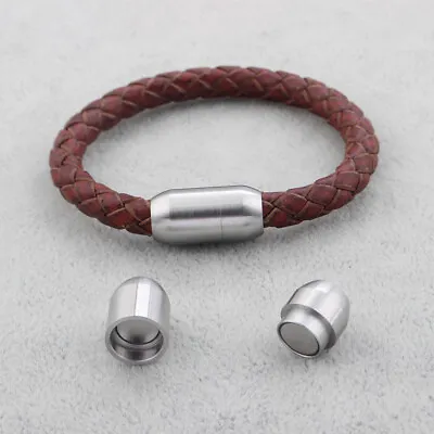 2Sets Stainless Steel Strong Tube Magnetic Clasp Fit 6mm Round Leather Cord DIY • £4.43