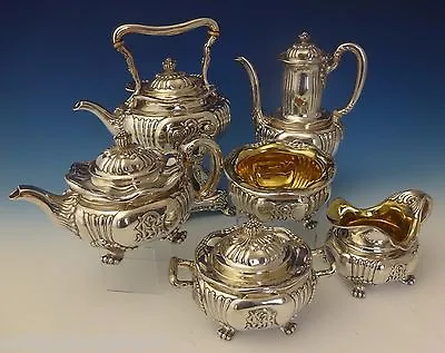 Tiffany And Co Sterling Silver Tea Set W/ Chrysanthemums 6pc One-Of-A-Kind #0157 • $44100