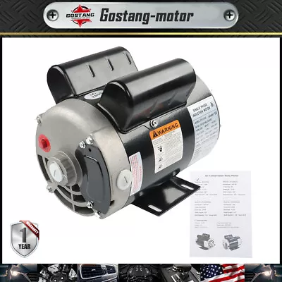 Air Compressor Electic Motor 3.7HP 3450RPM Duty 56Frame 1 Phase 5/8  Shaft 230V • $170.49