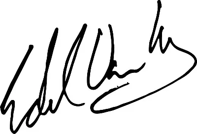 Eddie Van Halen Autograph VINYL DECAL Guitar 70' 80's 90's Bumper Sticker • $2.99