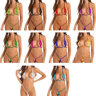 £4.43 • Buy Women's Micro Bikini Set Swimwear Halter Neck Bra Top With G-String Underwear
