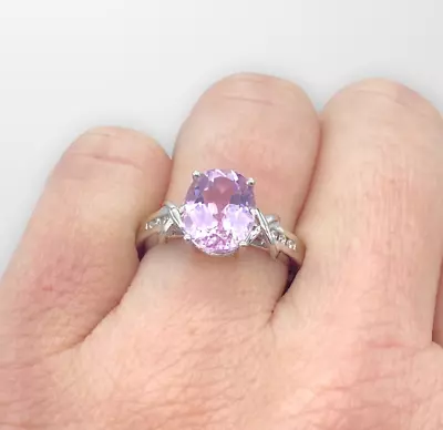 £1850 • Buy Solid 18ct White Gold, Pink 2.5ct Morganite & Diamond Ring, 750, 18k, Hallmarked