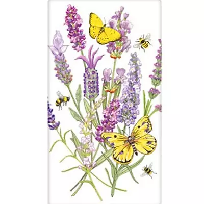 Mary Lake-Thompson Lavender Flowers Butterflies & Bees Flour Sack Kitchen Towel • $10.50