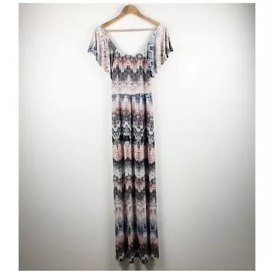 Veronicam. Pink/Black And White Printed Maxi Dress Size XS • $24