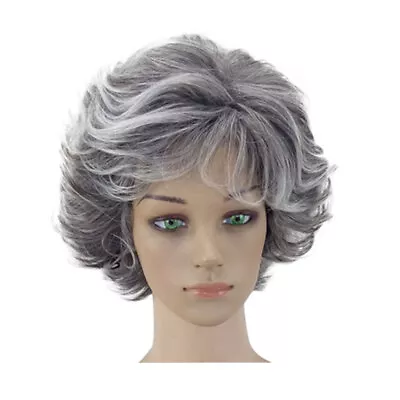 Wavy Short Synthetic Mother Wigs Old Woman Wig Adults Woman Short Wavy Hair Wig • $15.81