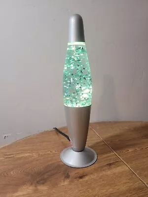 Vintage Glitter Lava Lamp Works And Looks Great  Model LP-110 B Sparkle Silver • $62