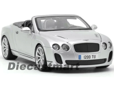 $44.99 • Buy BbURAGO 1:18 2013 BENTLEY CONTINENTAL SUPERSPORTS CONVERTIBLE SILVER 18-11035