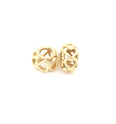 £14.20 • Buy Lot Of Two 14k Gold Open Heart Pandora Charms Jb411-3