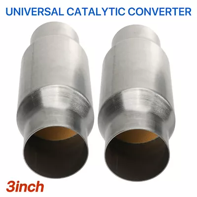 2x 3''  76mm Universal Catalytic Cat Converter High Flow 409 Stainless Steel • $32.99