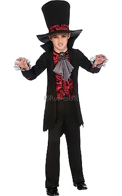 Kids Boys Deadly Vampire Lord Halloween Fancy Dress Costume Outfit Age 3 - 10 • £18.95