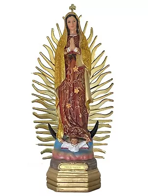 Virgin Guadalupe 12 Inch Resin Statue W/ Gold Plastic Back 25454-12 Brand-New  • $39.99
