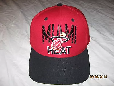 Miami Heat Adidas Snapback Hat Cap Mens One Size Wool Lebron NBA Champions • $24