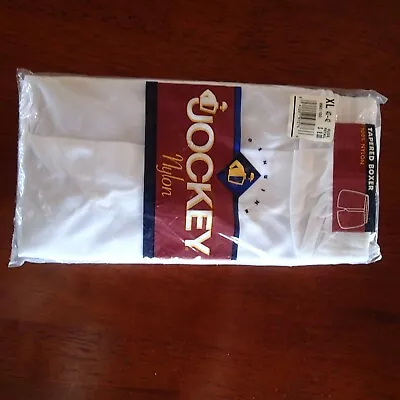 Vintage Jockey Mens Nylon Tricot  Boxers Tapered White Xl • $19.95