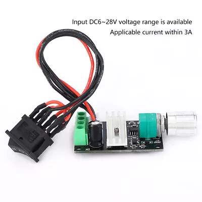 DC Motor Controller 6-28V PWM Motor Variable Speed Controller CW CCW Switch • $10.17