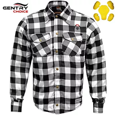 RIDERACT® Men's Reinforced Flannel Motorcycle Shirt Road Series Riding Jacket • $100.79