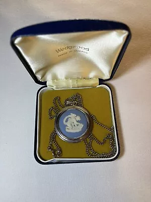 £19.86 • Buy Wedgwood  Blue Jasperware Cherub Cupid Pendant On 24  Chain