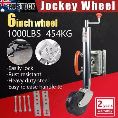 6  Trailer Jockey Wheel Swivel Swing Up 540kg 1200LBS Caravan Boat Heavy Duty • $54.99