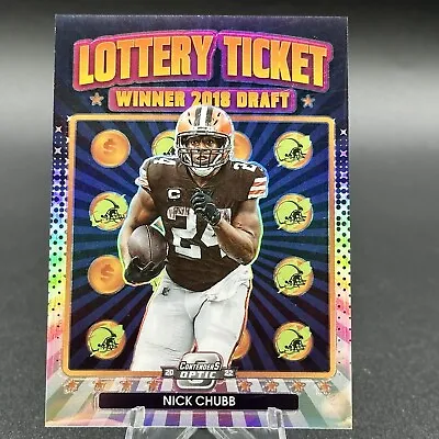 2022 Optic Contenders Nick Chubb Lottery Ticket 2018 Winner SSP Silver Prizm Cle • $40.50