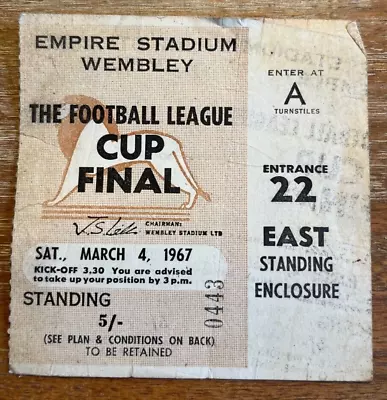 1967 League Cup Final Ticket – QPR Vs WBA • £4.99